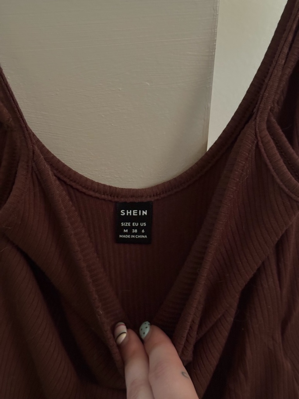 Brown Ribbed Bodysuit - Picture 3 of 3